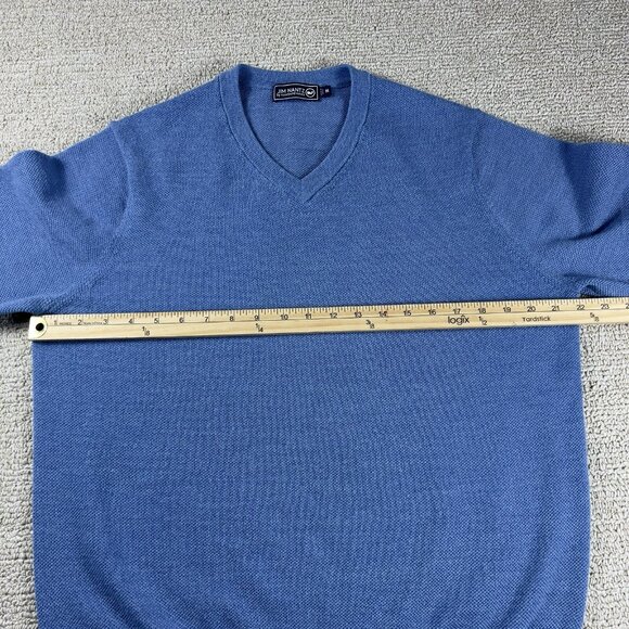 Jim Nantz Vineyard Vines Merino Wool V-Neck Sweater Blue Men’s Size Medium - Picture 5 of 8